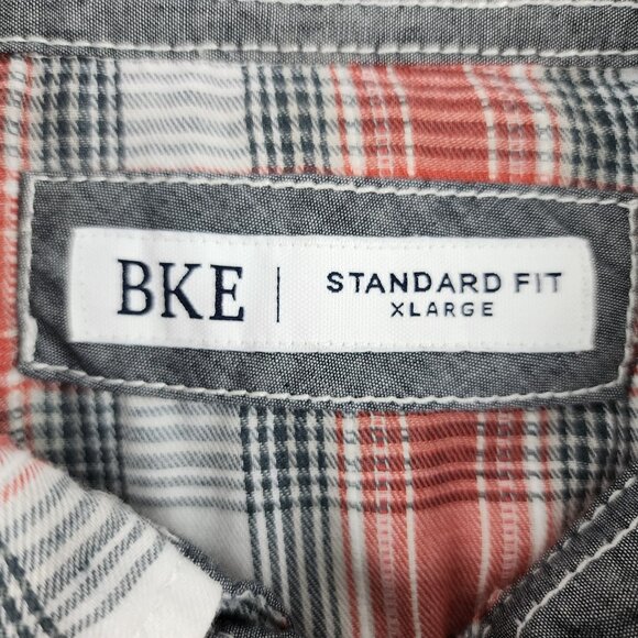 BKE Shirt Men XL Multi Plaid Pearl Snap Standard Fit S/S Button Up - Picture 3 of 6